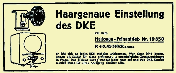 Werbung DKE Feinantrieb von HELIOGEN