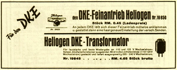 Werbung DKE Feinantrieb von HELIOGEN & DKE Netztrafo